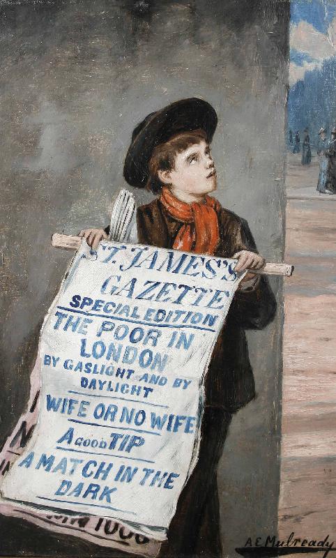 Augustus e.mulready A London Newsboy oil painting picture